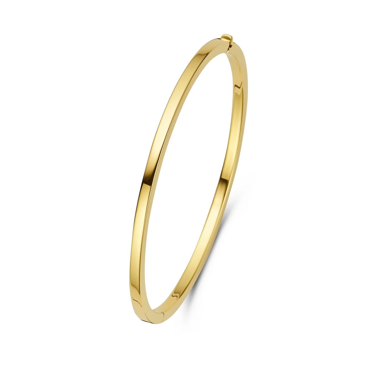 bangle scharnier vlakke buis 3 x 60 mm 14K geelgoud