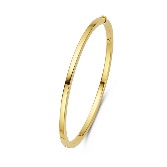 bangle scharnier vlakke buis 3,0 x 60 mm 14K geelgoud