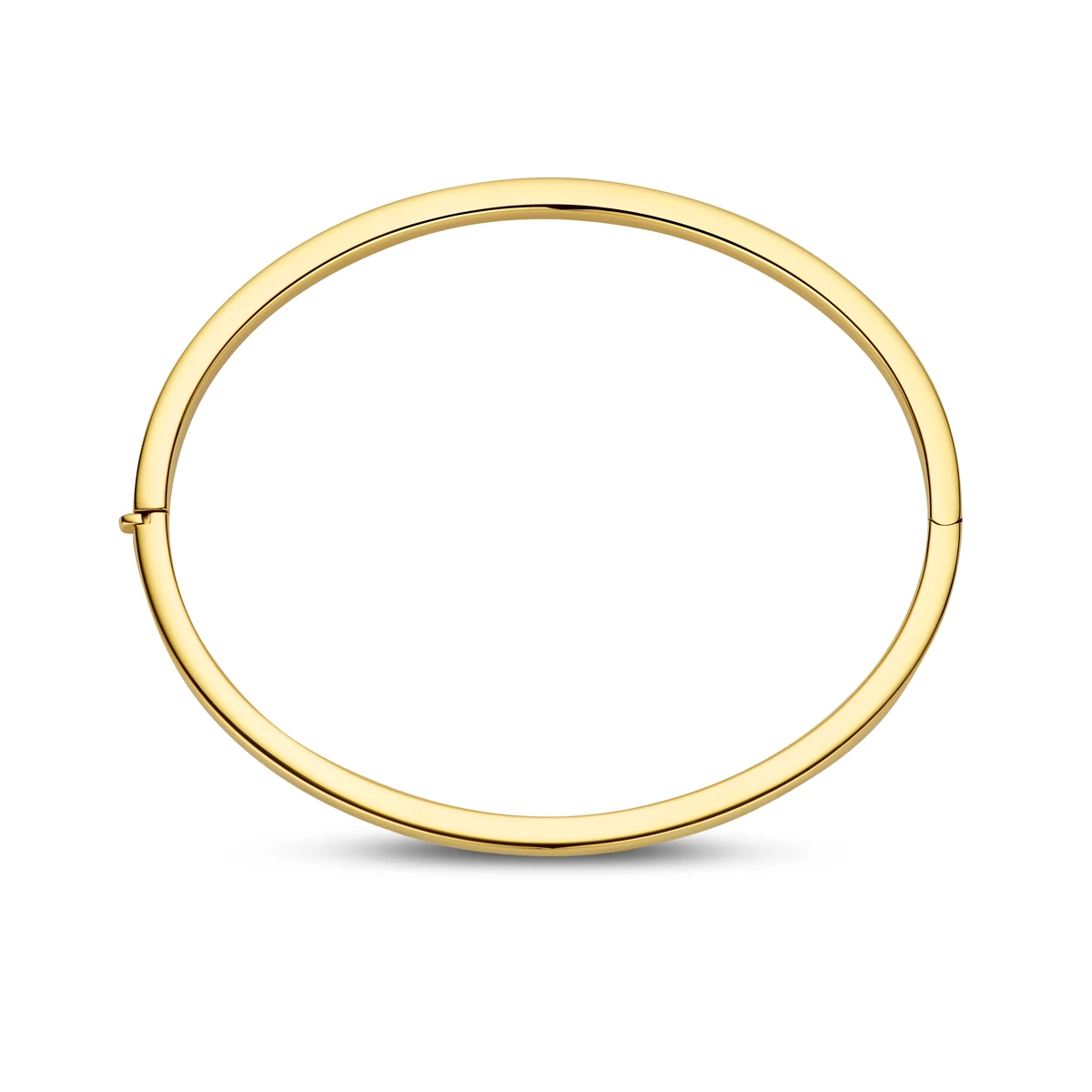 bangle scharnier vlakke buis 3 x 60 mm 14K geelgoud