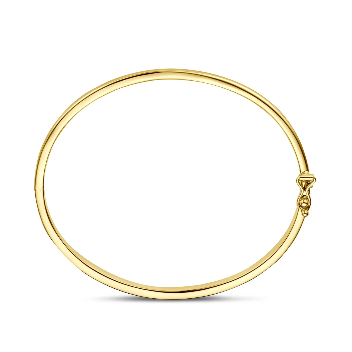 bangle scharnier vlakke buis 4 x 60 mm 14K geelgoud
