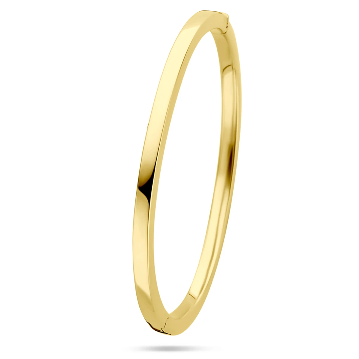 bangle scharnier vlakke buis 4 x 60 mm 14K geelgoud
