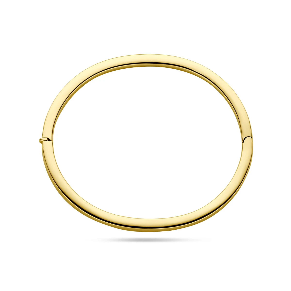 bangle scharnier vlakke buis 4 x 60 mm 14K geelgoud