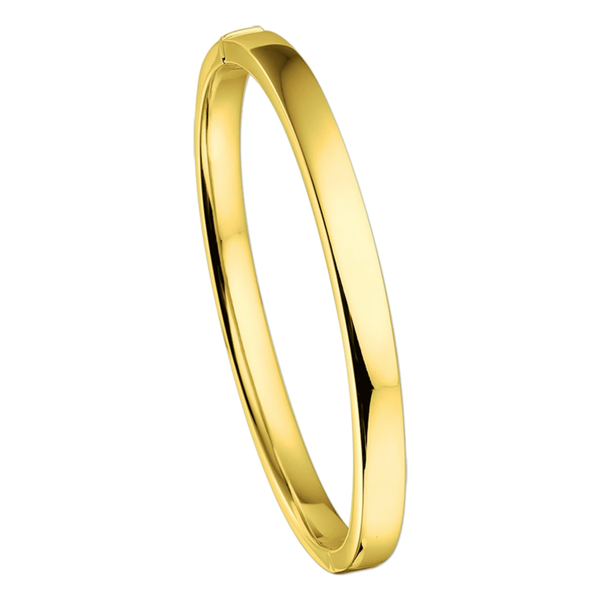 bangle scharnier vlakke buis 6 x 60 mm 14K geelgoud