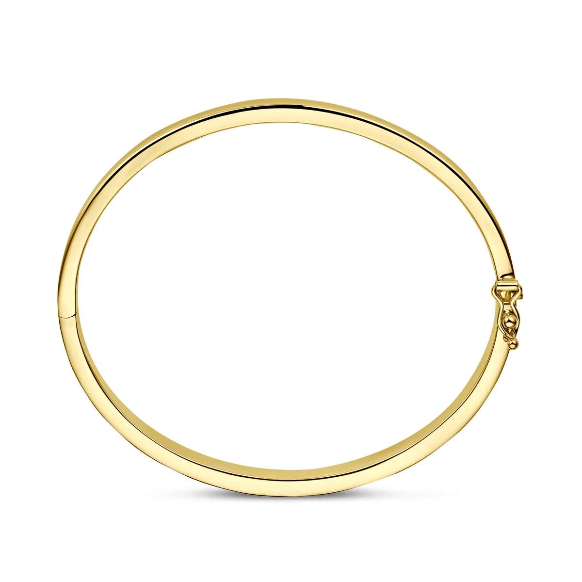 bangle scharnier vlakke buis 6 x 60 mm 14K geelgoud