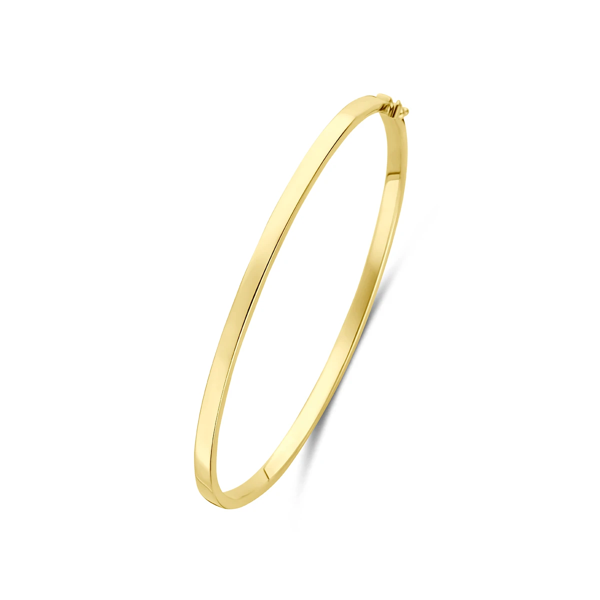 bangle scharnier vlakke buis massief 3 x 60 mm silgold (geel met zilverkern)