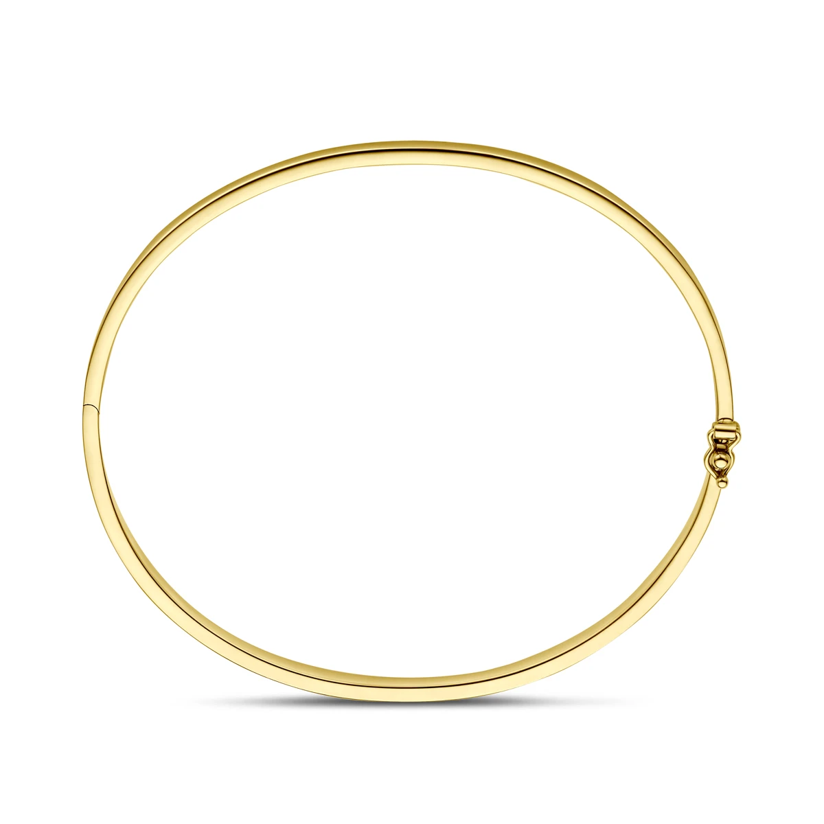 bangle scharnier vlakke buis massief 3 x 60 mm silgold (geel met zilverkern)
