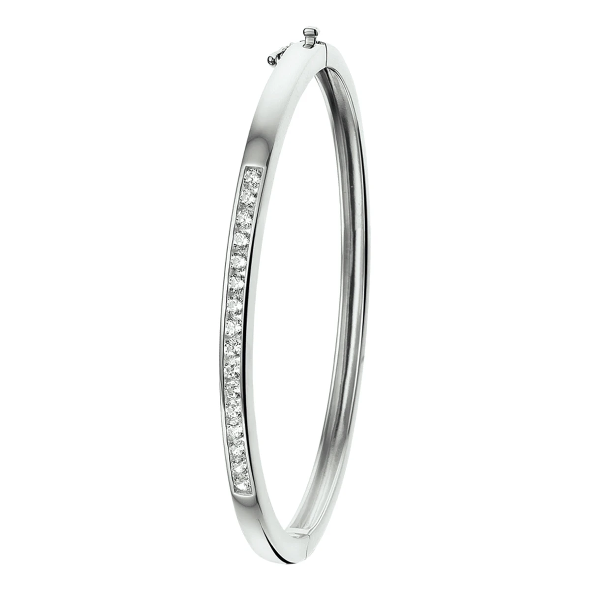 bangle scharnier zirkonia 4 mm zilver gerhodineerd