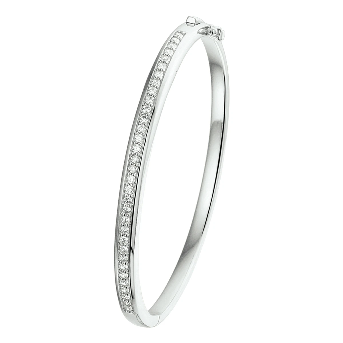 bangle scharnier zirkonia 4,5 x 58 mm zilver gerhodineerd