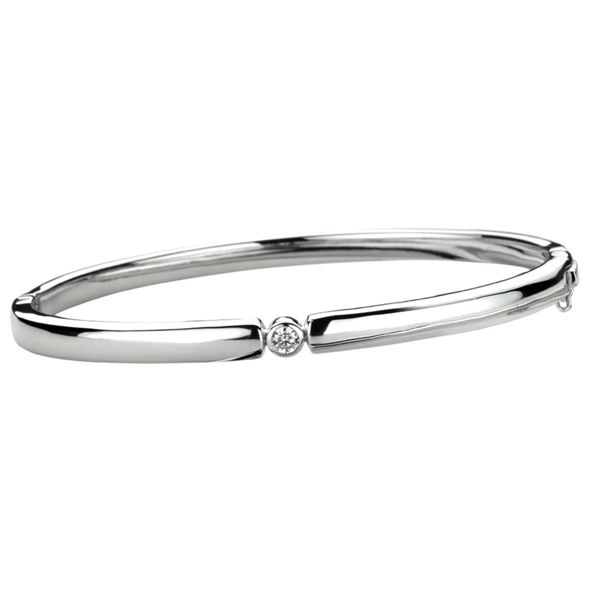 bangle scharnier zirkonia 4,5 x 60 mm zilver gerhodineerd