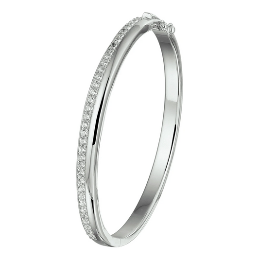 bangle scharnier zirkonia 5,5 x 58,5 mm zilver gerhodineerd