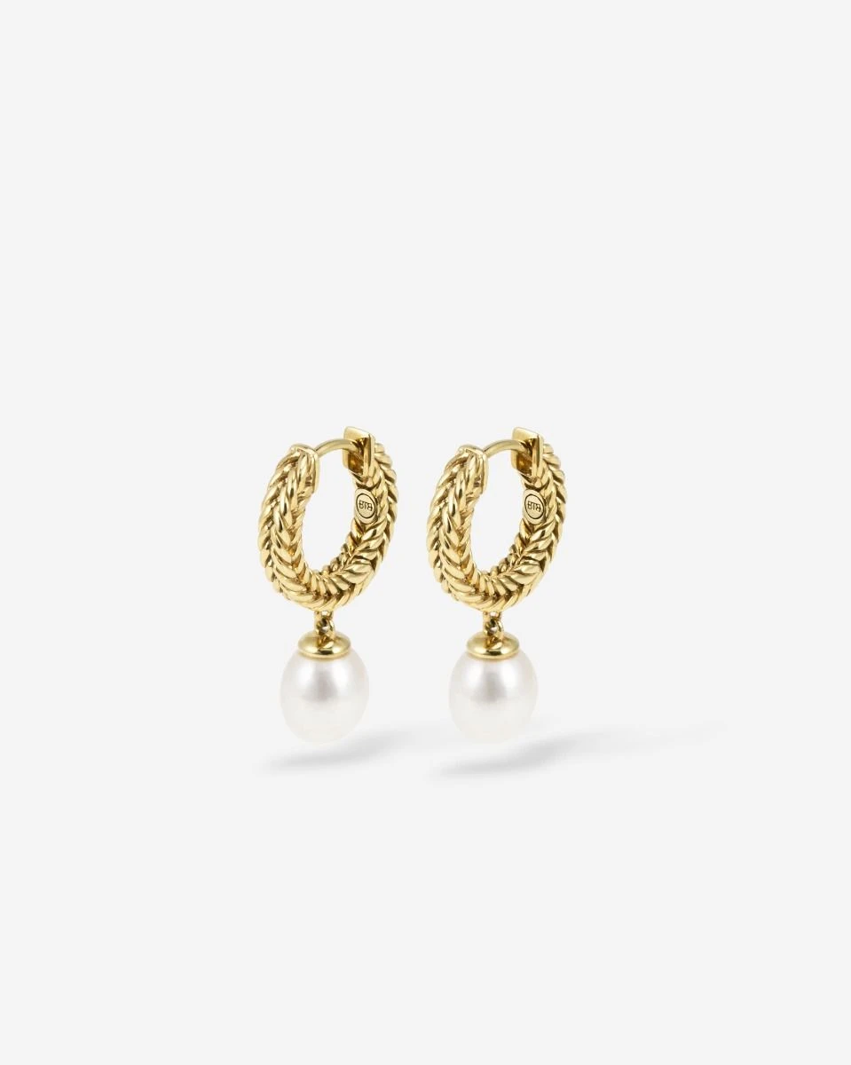 409GV one - Barbara Hoops Pearl Gold Vermeil