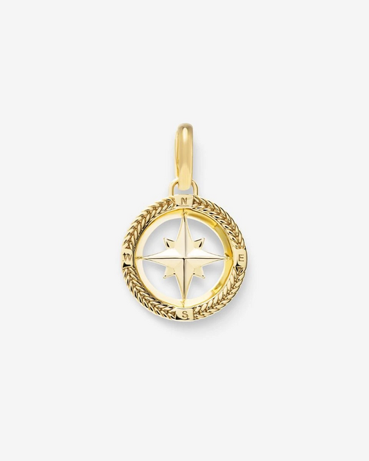 059GV one - Pendant Barbara Mini Compass Gold Vermeil