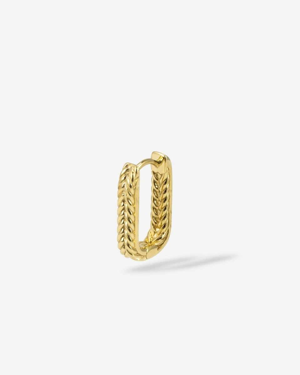 406GV one - Barbara Reversible Hoop Gold Vermeil Single Piece