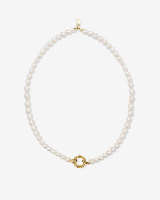 Barbara XS Parel Ketting Verguld