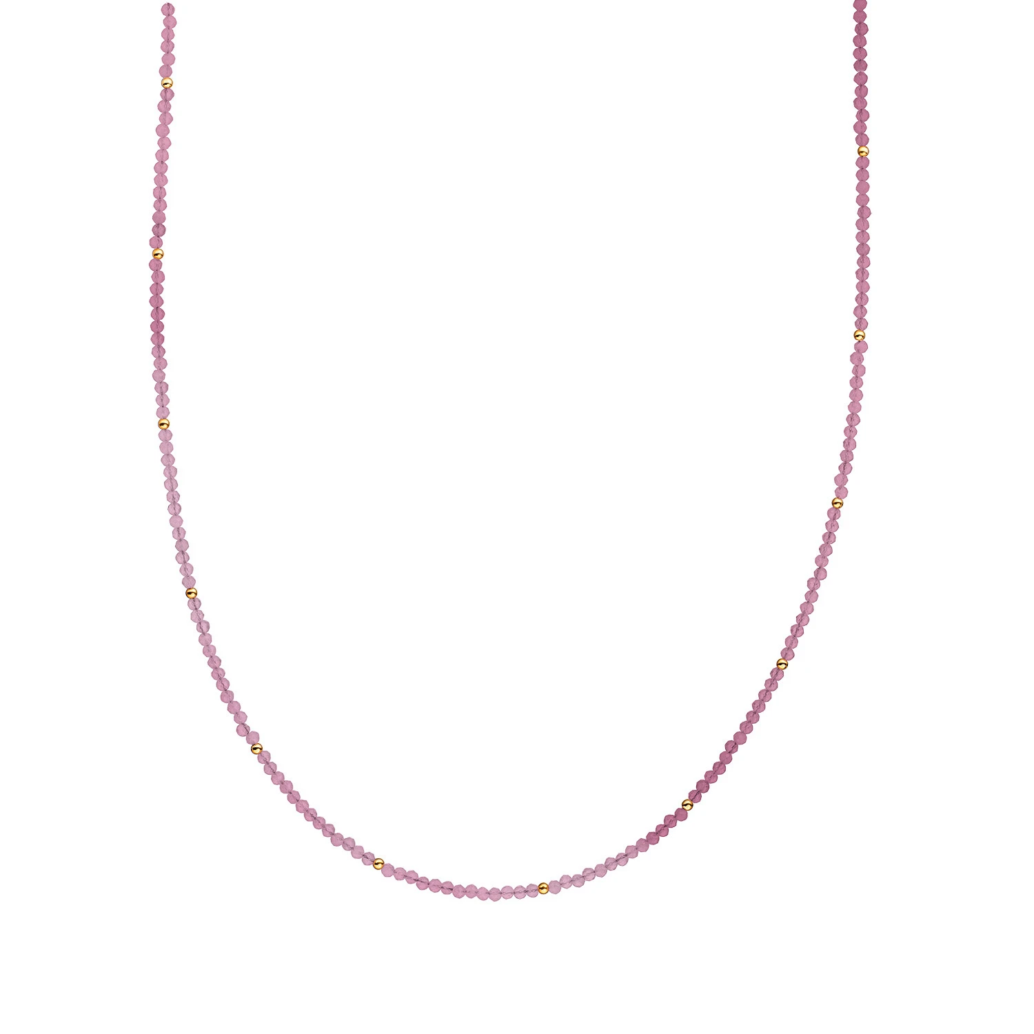 Beaded Necklace | 2mm Candy Jade Gold - 42cm +2cm