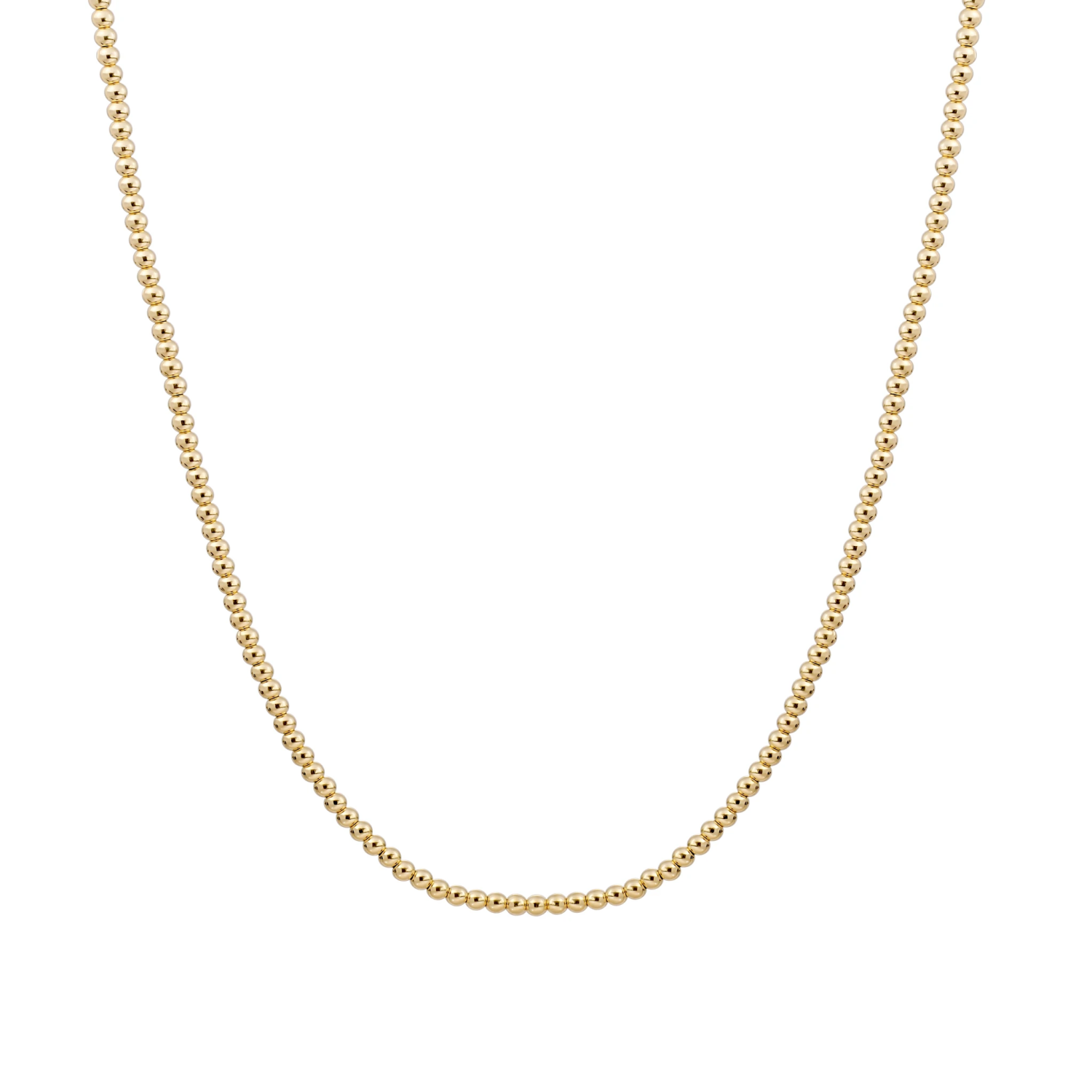 Beaded Necklace | 2mm Gold - 42cm +2cm