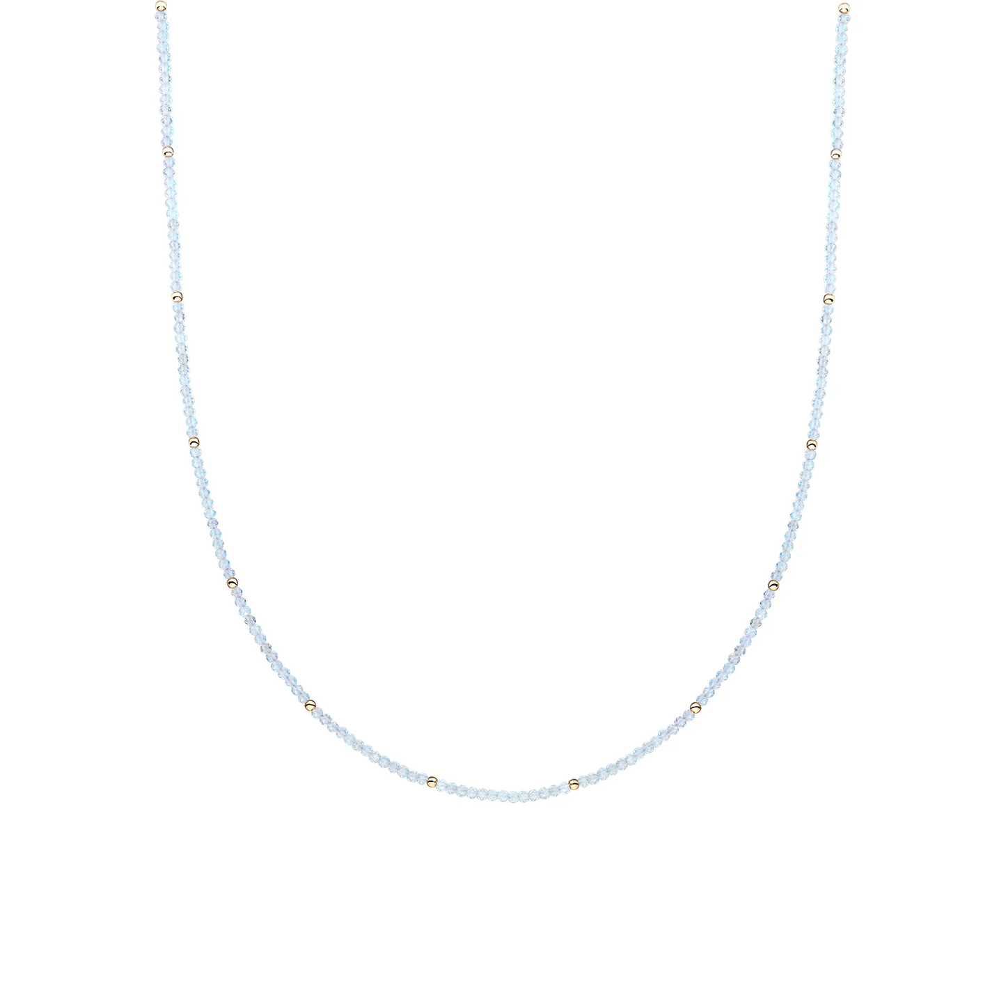 Beaded Necklace | 2mm Opalite Gold - 42cm +2cm