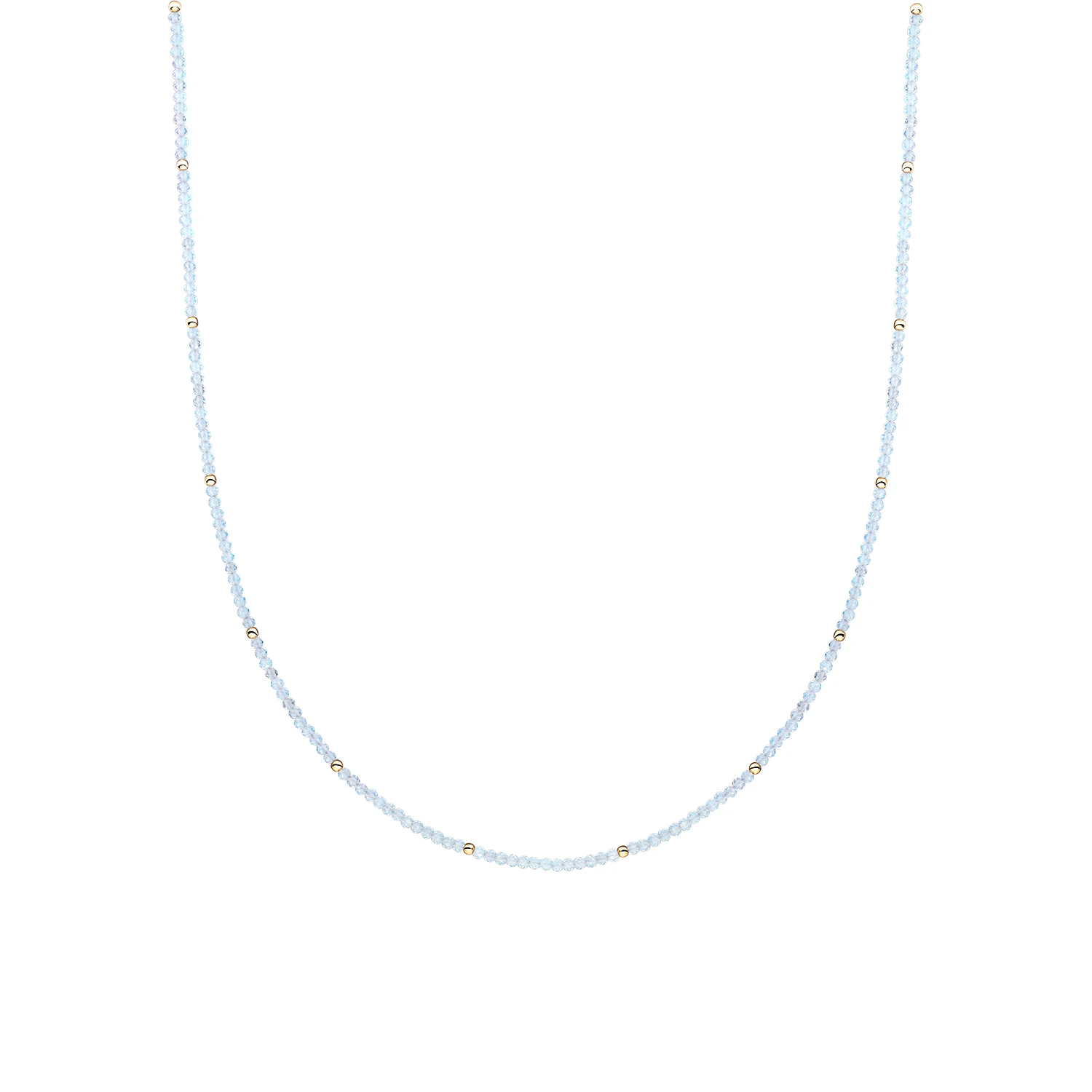 Beaded Necklace | 2mm Opalite Gold - 42cm +2cm