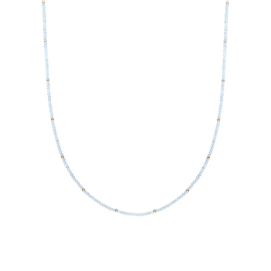 Beaded Necklace | 2mm Opalite Gold - 42cm +2cm