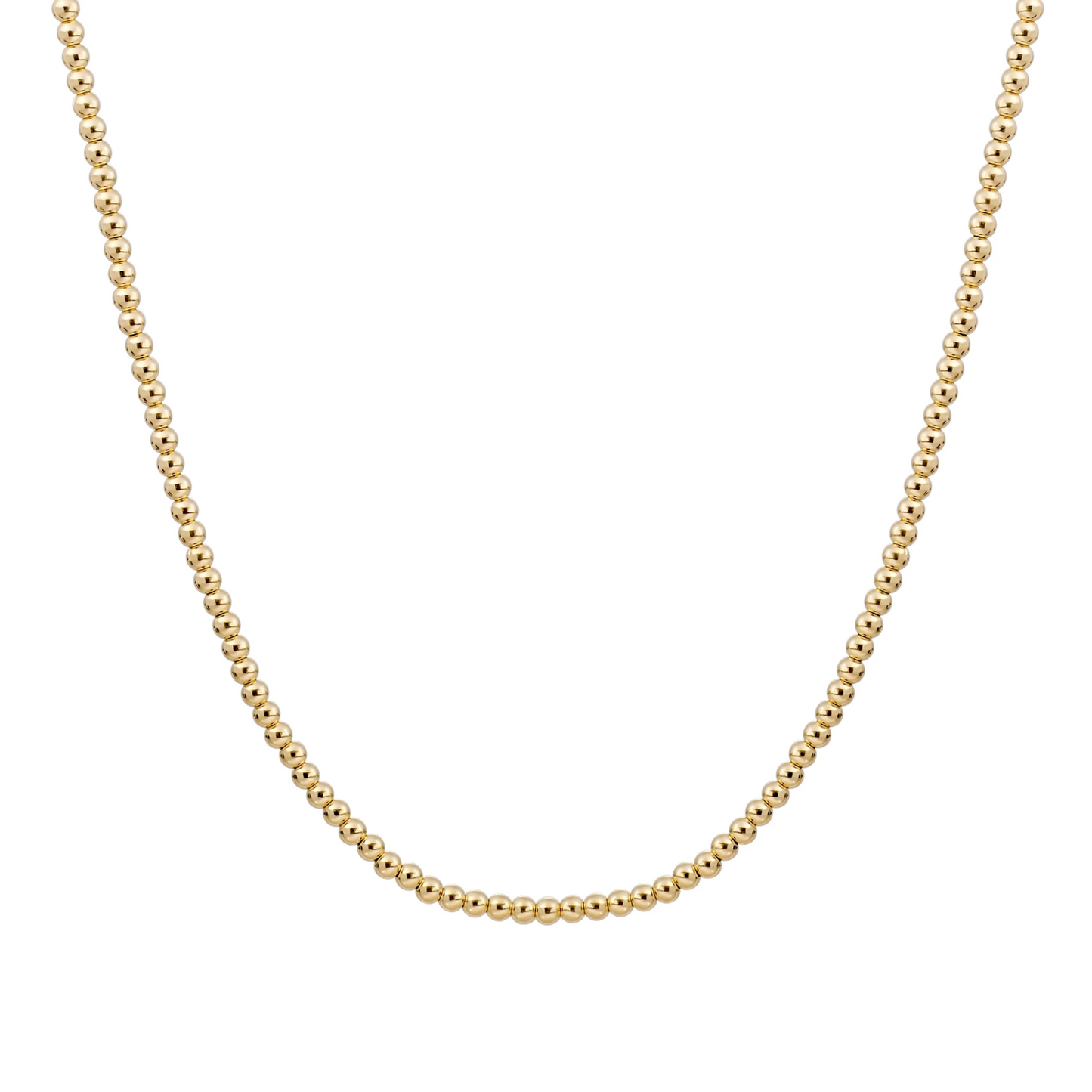 Beaded Necklace | 3mm Gold - 42cm +2cm