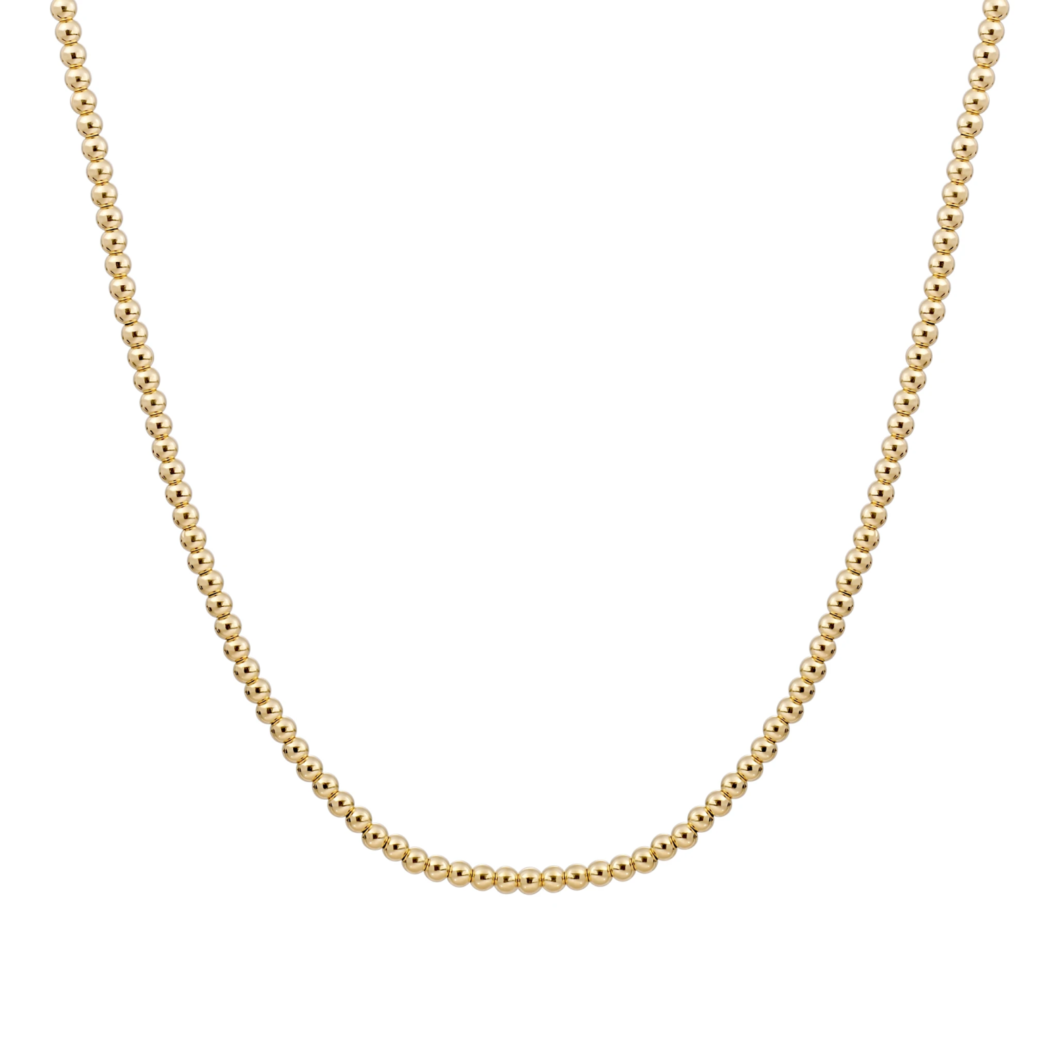 Beaded Necklace | 3mm Gold - 42cm +2cm