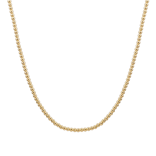 Beaded Necklace | 3mm Gold - 42cm +2cm