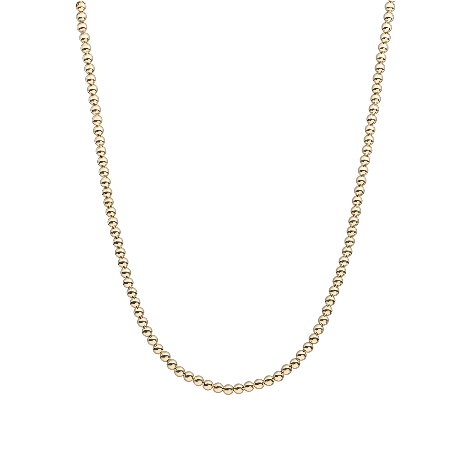 Beaded Necklace | 4mm Gold - 42cm +2cm