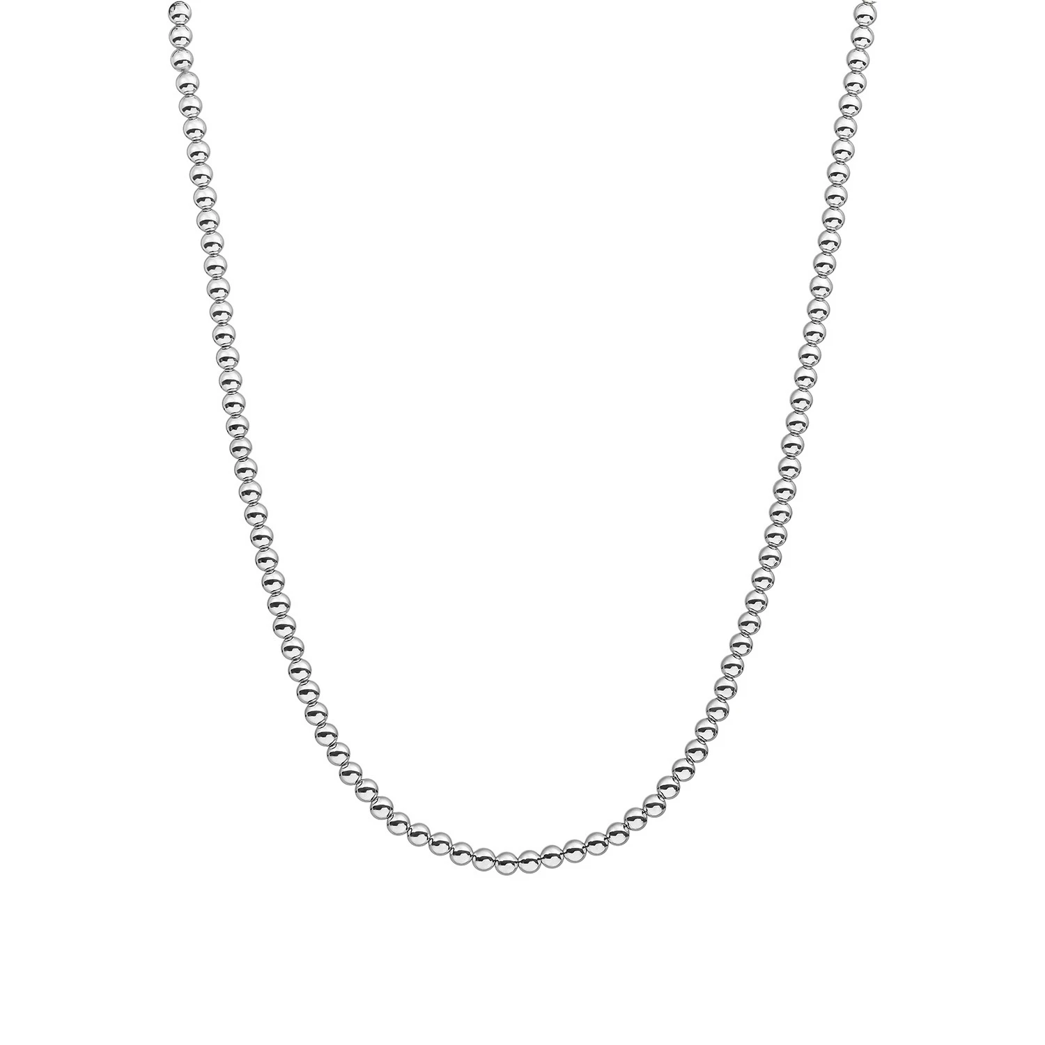 Beaded Necklace | 4mm Silver - 42cm +2cm