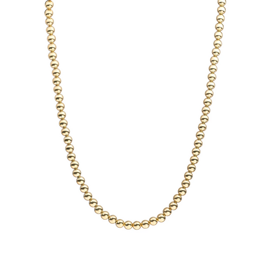 Beaded Necklace | 6mm Gold - 42cm +2cm