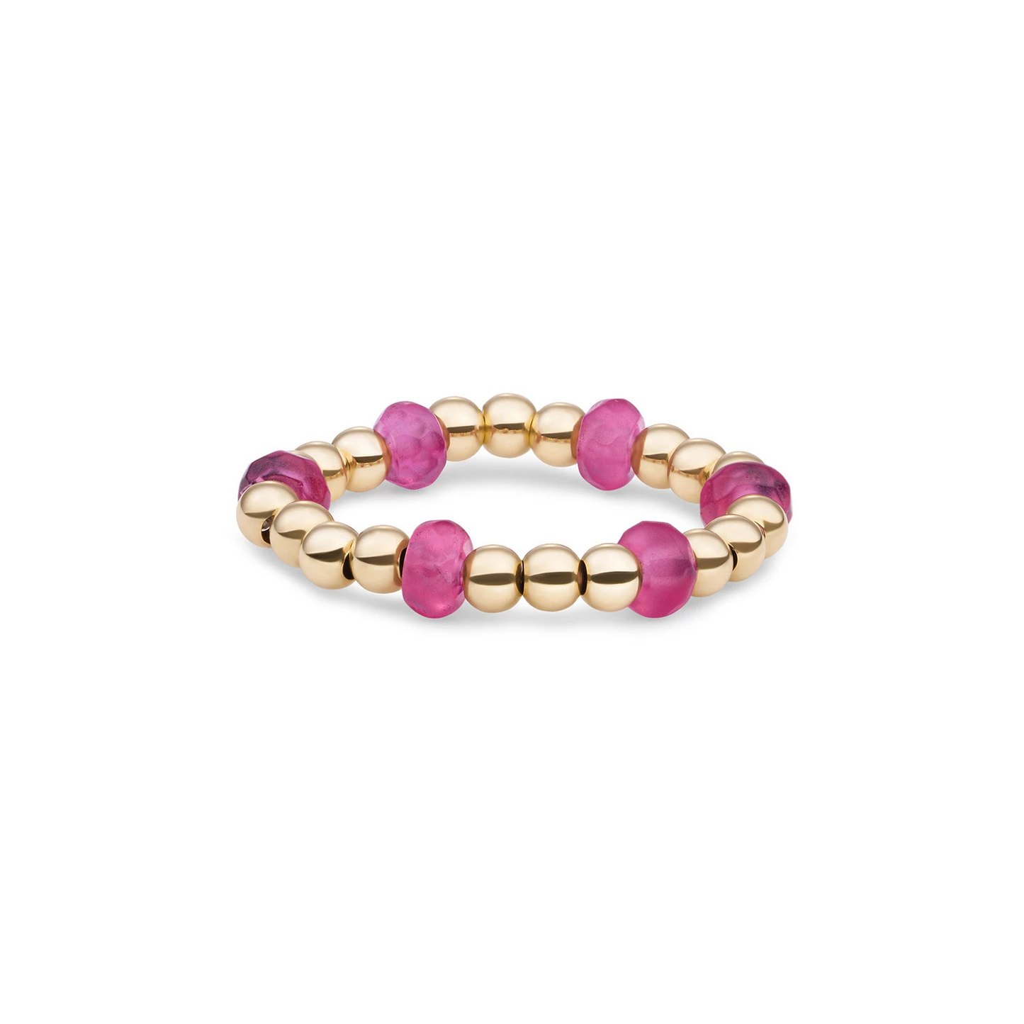 Beaded Ring | Facet roundel Candy Jade - Gold