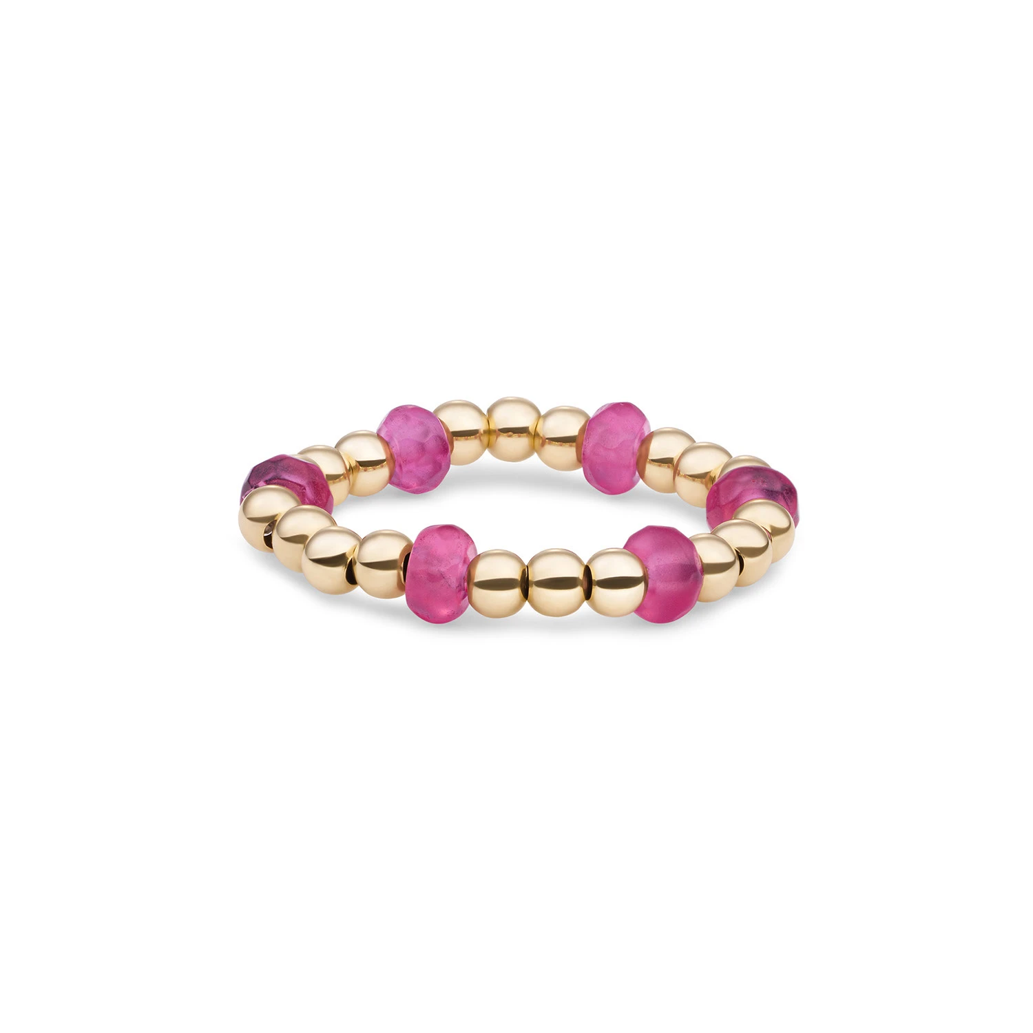 Beaded Ring | Facet roundel Candy Jade - Gold