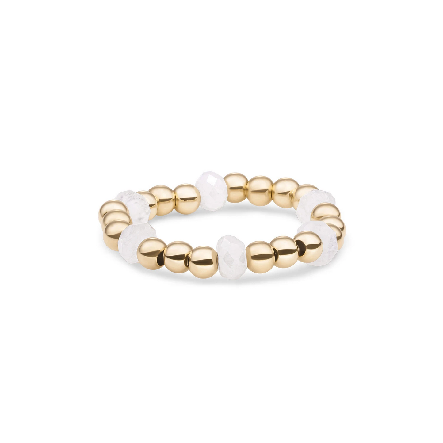 Beaded Ring | Facet roundel Moonstone - Gold