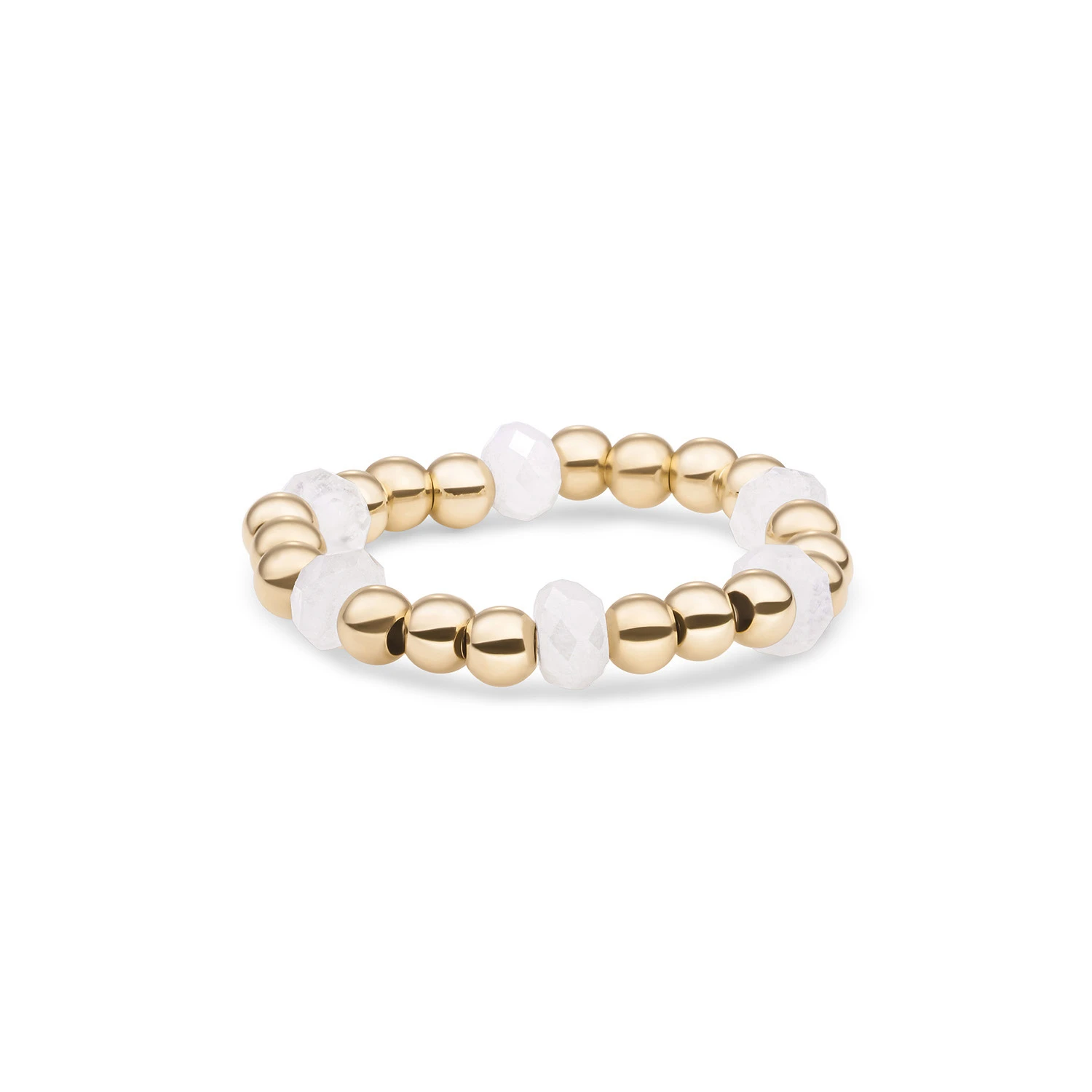Beaded Ring | Facet roundel Moonstone - Gold