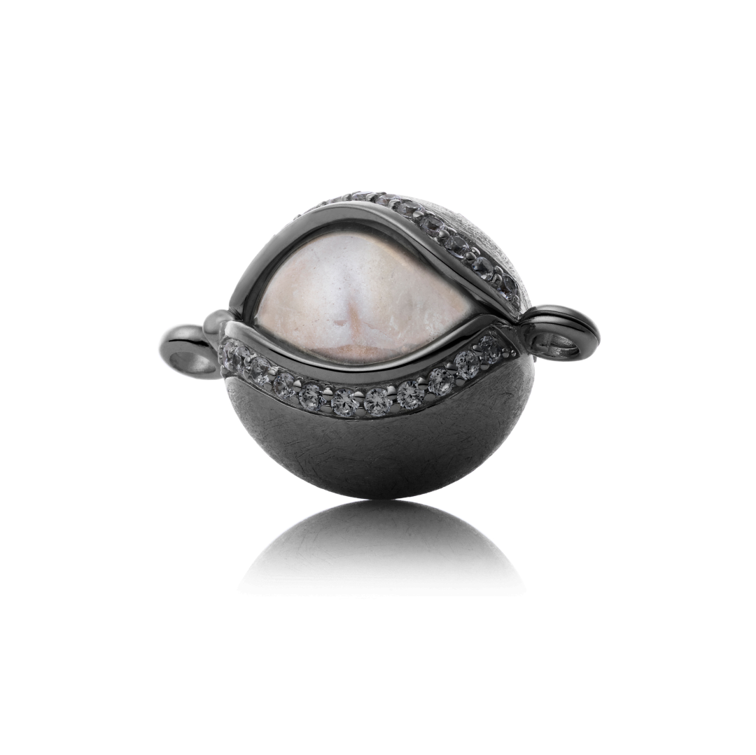 Black rhodium plated Bracelet pendant CZ Black - Ice Matt