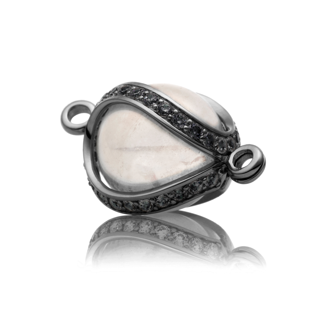 Black rhodium plated Bracelet pendant CZ Black - polished