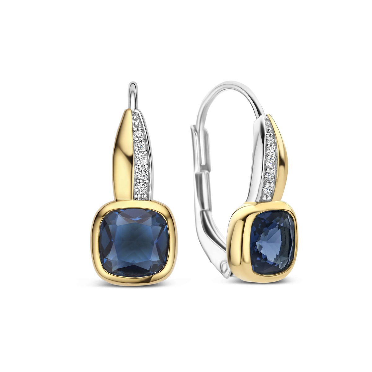 Blauwe Cushion Hoops