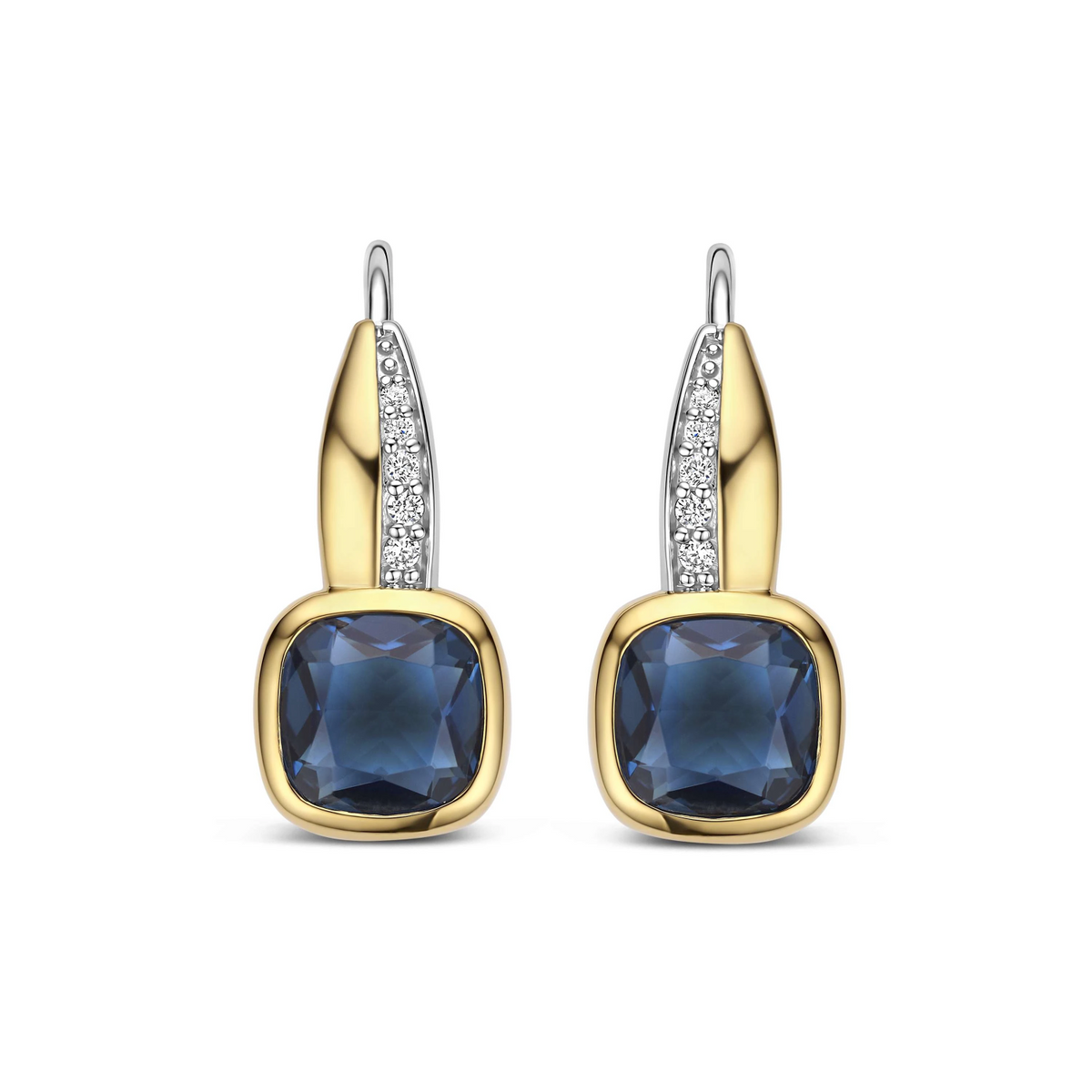 Blauwe Cushion Hoops