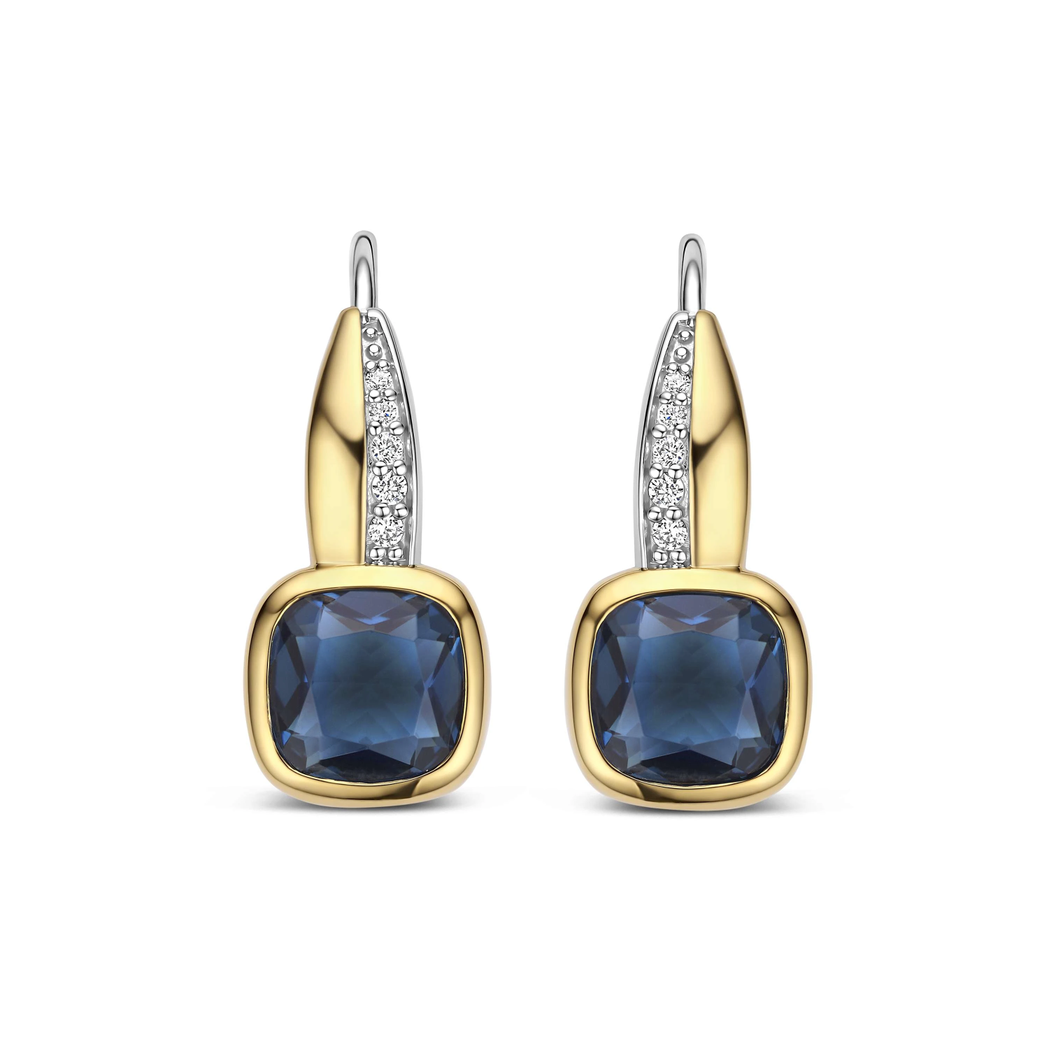 Blauwe Cushion Hoops