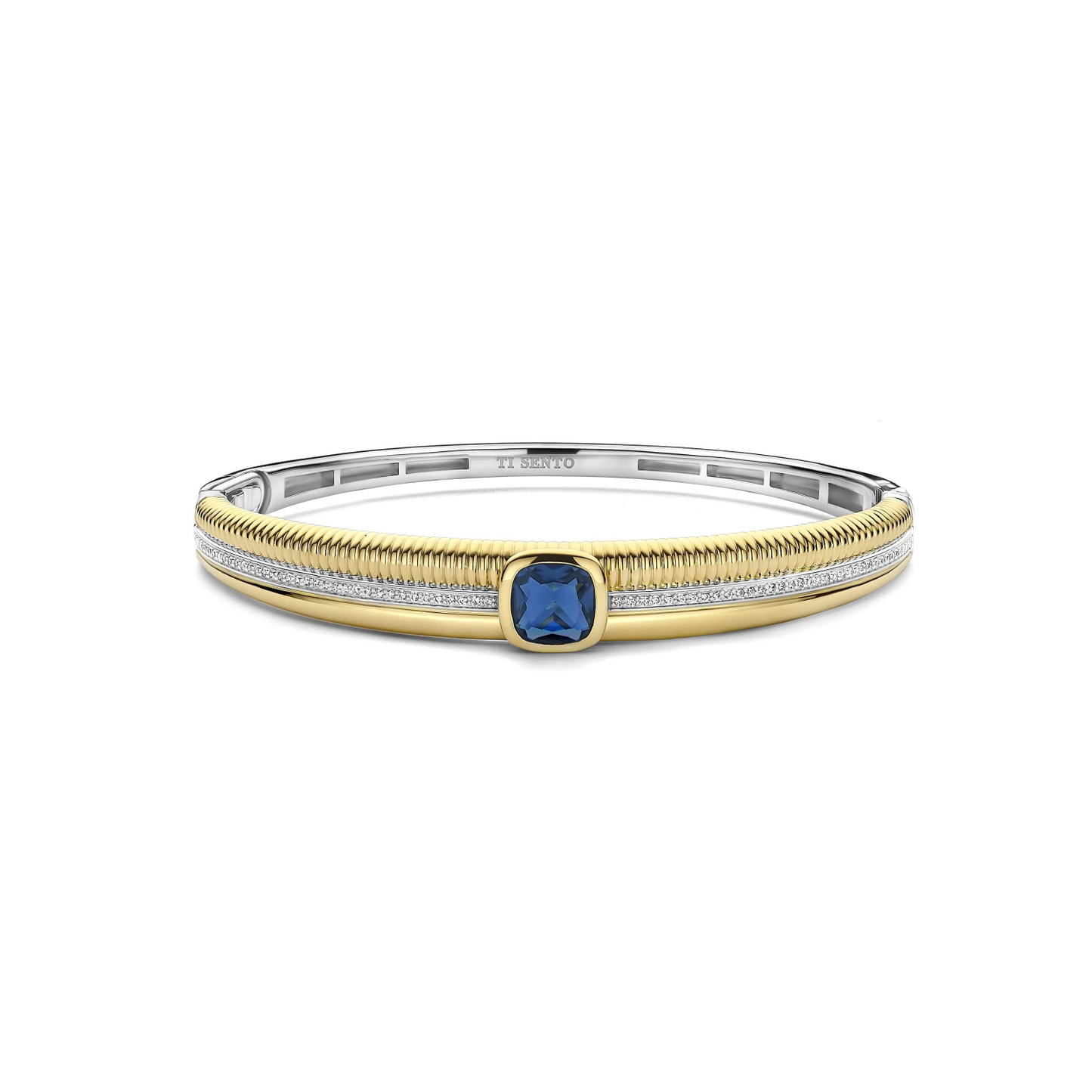 Blauwe Cushion Structure Bangle