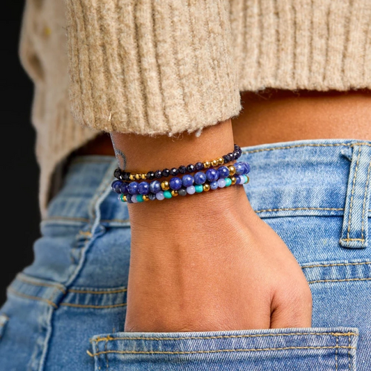 Blue & Gold-coloured Glam Rocks - 4mm XS