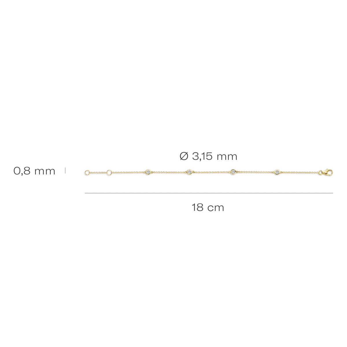 Blush Armband 2187YZI - Geel Goud (14k) met Zirkonia