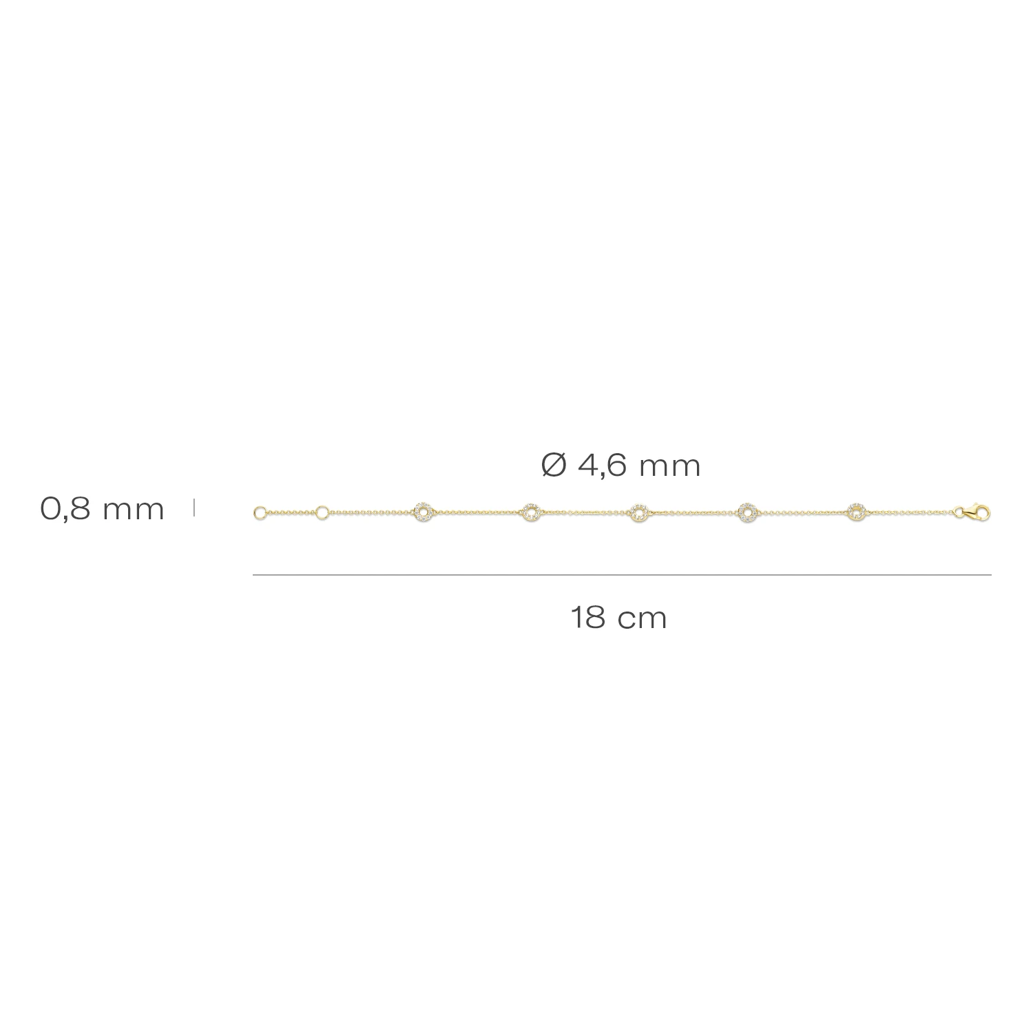 Blush Armband 2200YZI - Geel Goud met Zirkonia (14k)