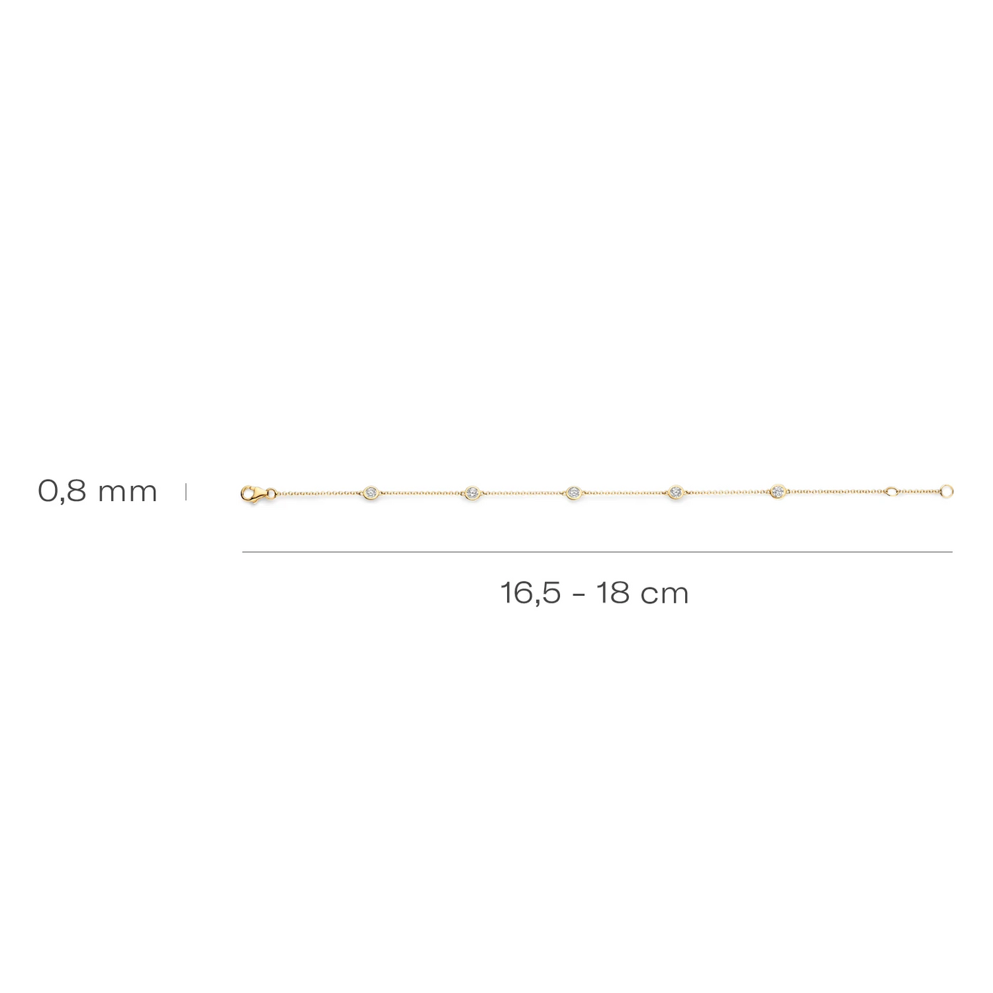 Blush Armband 2238YZI - Geel Goud (14k) met Zirkonia