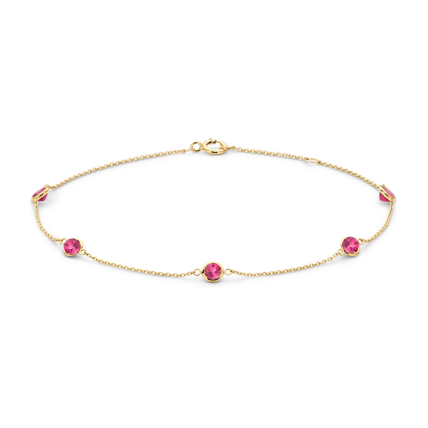 Blush Armband 2266YGP - Geelgoud (14k) met Rhodoliet