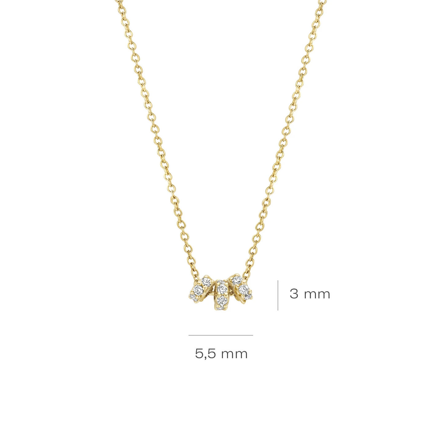 Blush Collier 3136YZI - Geelgoud (14k) met Zirkonia