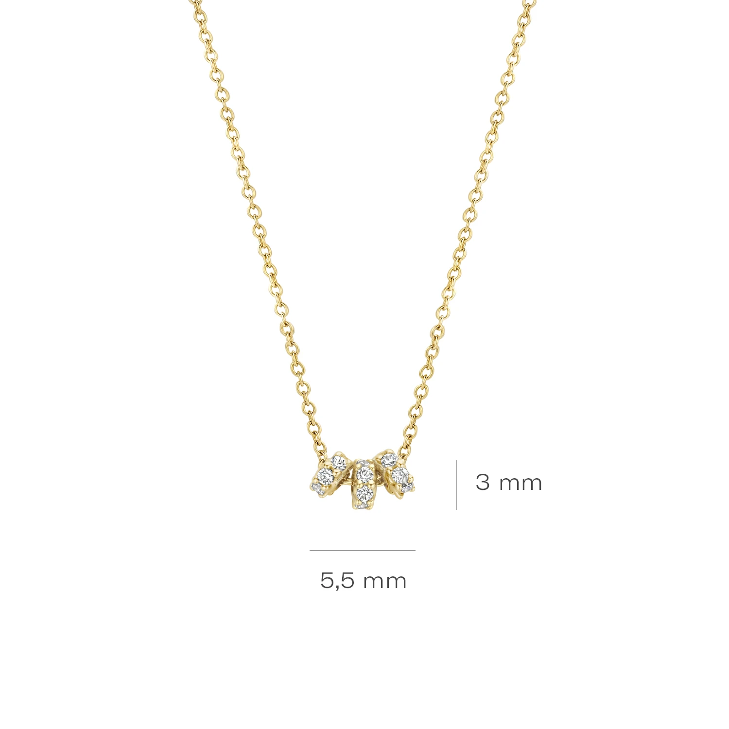 Blush Collier 3136YZI - Geelgoud (14k) met Zirkonia