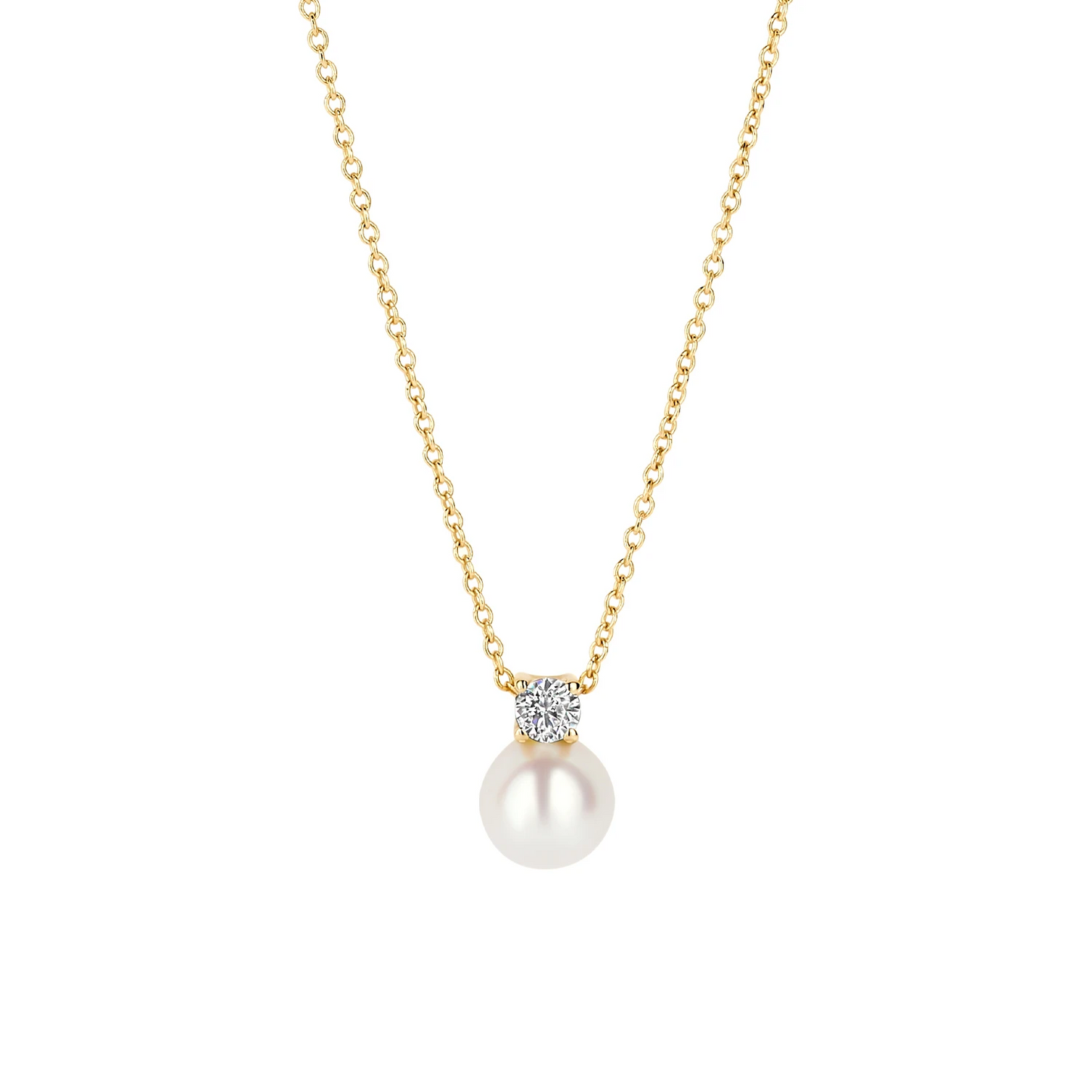 Blush Collier 3163YPW - Geelgoud (14k) met Parel en Zirkonia