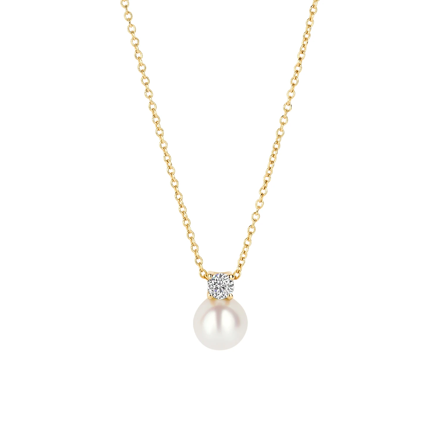 Blush Collier 3163YPW - Geelgoud (14k) met Parel en Zirkonia