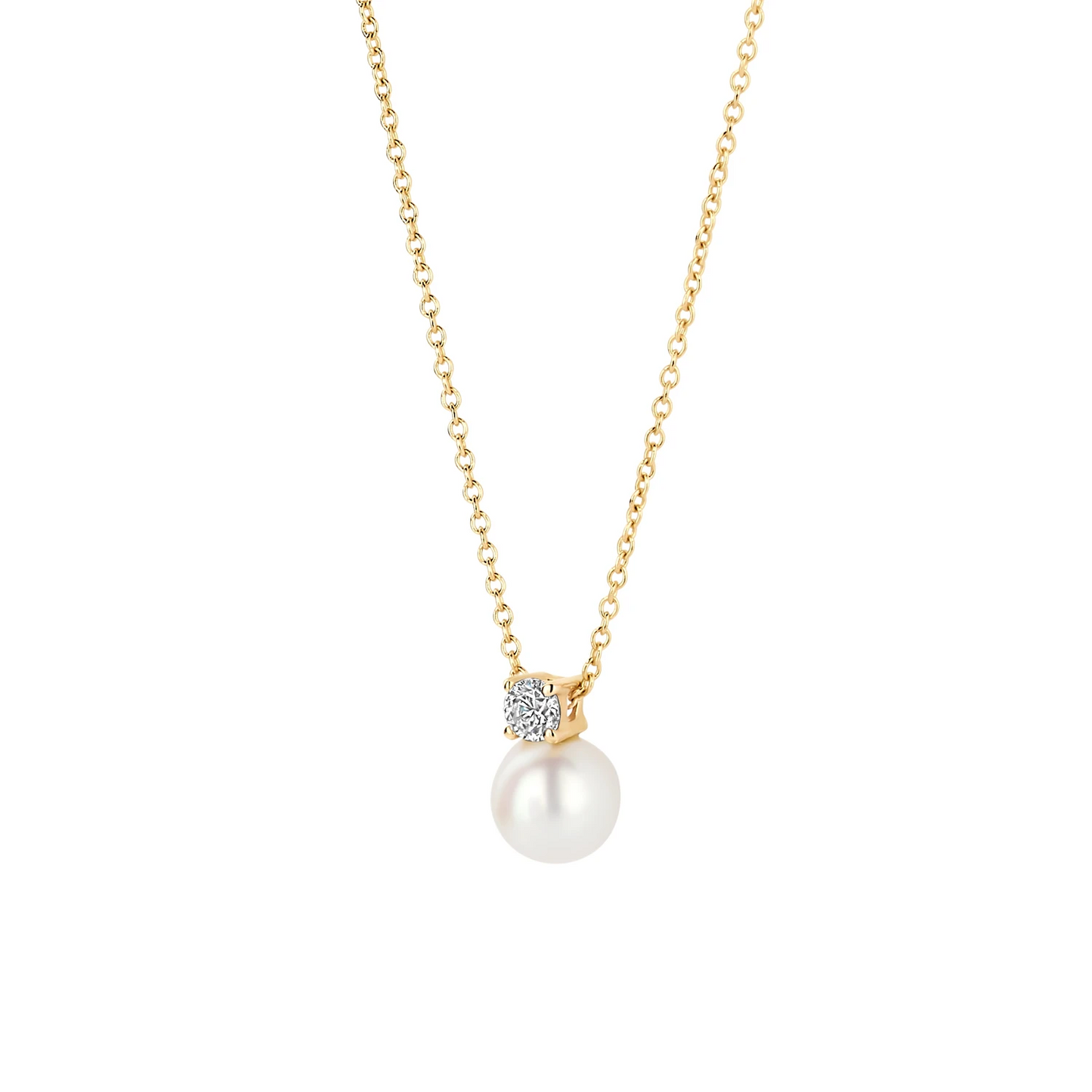 Blush Collier 3163YPW - Geelgoud (14k) met Parel en Zirkonia