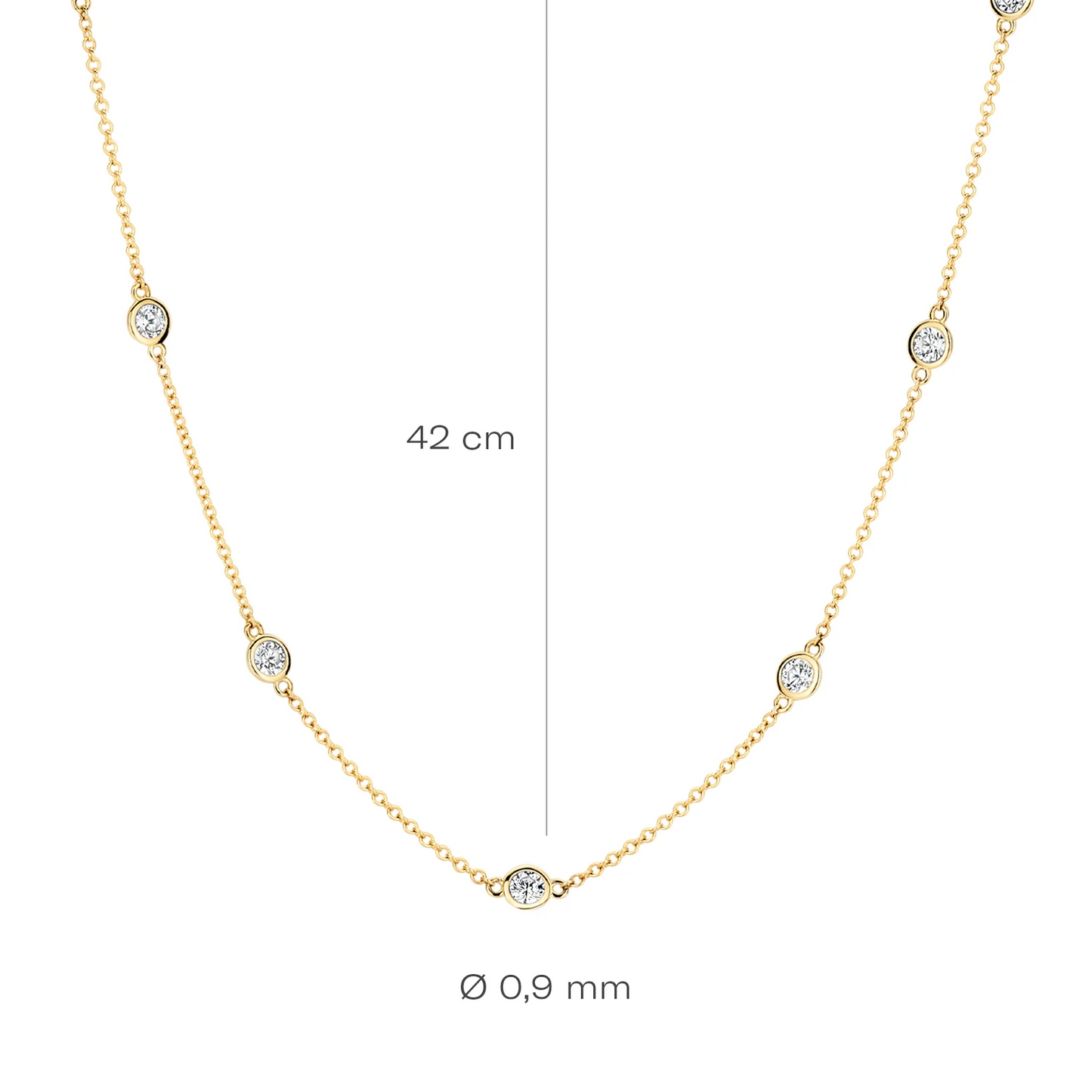 Blush Collier 3172YZI - Geel Goud (14k) met Zirkonia